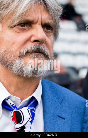 Massimo Ferrero (Sampdoria), NOVEMBER 23, 2014 - Football / Soccer : Italian 'Serie A' match between Cesena 1-1 Sampdoria at Stadio Dino Manuzzi in Cesena, Italy. (Photo by Maurizio Borsari/AFLO) Stock Photo