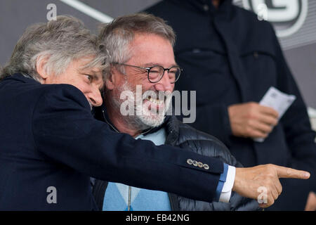 Massimo Ferrero (Sampdoria), Giorgio Lugaresi (Cesena), NOVEMBER 23, 2014 - Football / Soccer : Italian 'Serie A' match between Cesena 1-1 Sampdoria at Stadio Dino Manuzzi in Cesena, Italy. (Photo by Maurizio Borsari/AFLO) Stock Photo