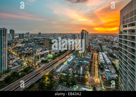 Bangkok city night view with nice sky Stock Photo