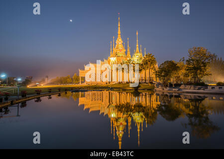 Beautiful temple with reflection in Thailand Stock Photo