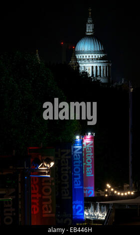 Vertical cityscape shot of St. Paul's Cathedral in London at night ...