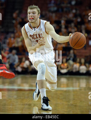 Austin, Texas. 25th Nov, 2014. Connor Lammert #21 of the Texas Longhorns in action vs the Saint Francis Red Flash at the Frank Erwin Center in Austin Texas. Texas defeats Saint Francis 78-46. Credit:  csm/Alamy Live News Stock Photo