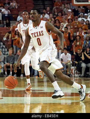 Austin, Texas. 25th Nov, 2014. Kendal Yancy #0 of the Texas Longhorns in action vs the Saint Francis Red Flash at the Frank Erwin Center in Austin Texas. Texas defeats Saint Francis 78-46. Credit:  csm/Alamy Live News Stock Photo