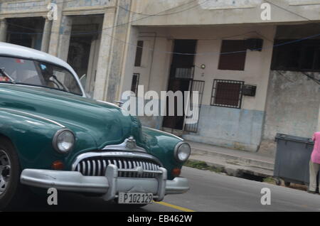 Classic 1950's American cars / automobiles on the streets of Havana, Cuba Stock Photo