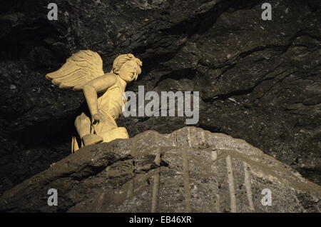 A Cherub overlooks the chapel in the Zipaquira Salt Cathedral, near Bogota, Colombia Stock Photo