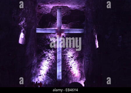 The Zipaquira Salt Cathedral, an underground Roman Catholic Church made inside a salt mine in Cundinamarca, Colombia Stock Photo