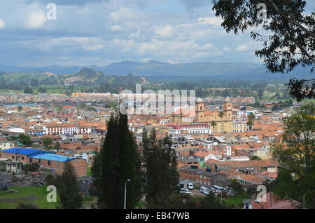 Panoramic view of the town of Zipaquira, in the Cundinamarca department of central Colombia Stock Photo