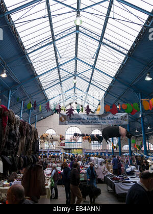 indoor market hall,Abergavenny,Wales. Stock Photo