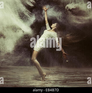 Ballet dancer in the magic art dust figure Stock Photo