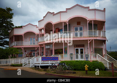 Historic shops at North Shore Marketplace, Haleiwa, Oahu, Hawaii, USA Stock Photo