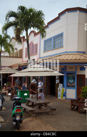 Historic shops at North Shore Marketplace, Haleiwa, Oahu, Hawaii, USA