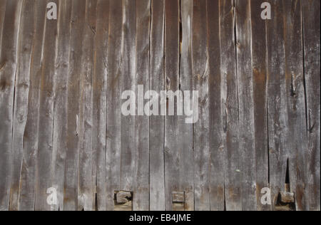 Lined with planks wall of old country house. Stock Photo