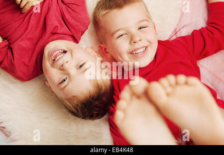 Portrait of two cute brothers Stock Photo