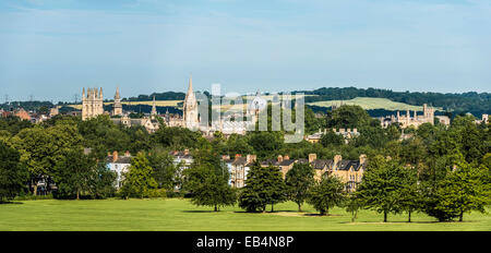 The dreaming spires of Oxford University including the Radcliffe Camera, University Church of St Mary and Merton College seen fr Stock Photo