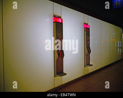 German Telekom Telephone booth in underground area Stock Photo