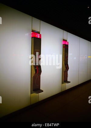 German Telekom Telephone booth in underground area Stock Photo