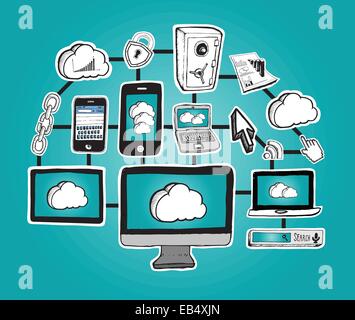 cloud computing with wifi connection vector illustration design Stock ...