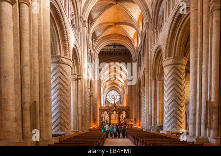 The interior of Durham cathedral in Durham , England , Britain , Uk Stock Photo