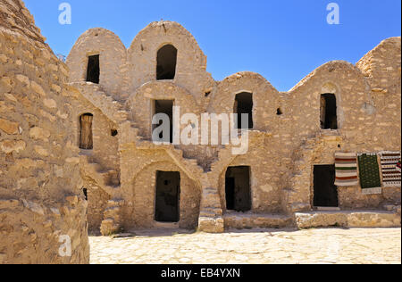 South of Tunisia, Tataouine,the Ksar Hadada,ancient fortified berber granary Stock Photo