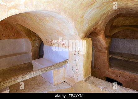 South of Tunisia, Tataouine,the Ksar Hadada,ancient fortified berber granary Stock Photo