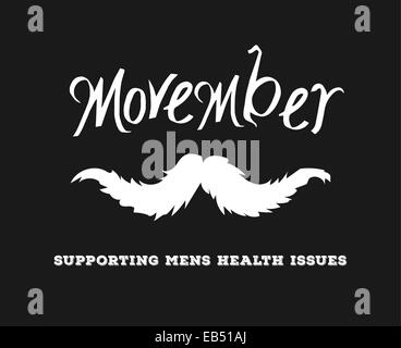 Movember advertisement vector with text and graphic Stock Vector