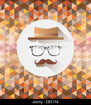 Hipster accessories vector with pattern background Stock Vector