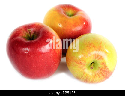 three apples on the white background Stock Photo