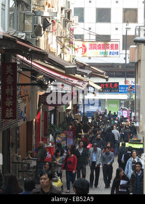 China Hong Kong Central Financial District side street alley shopping Stock Photo