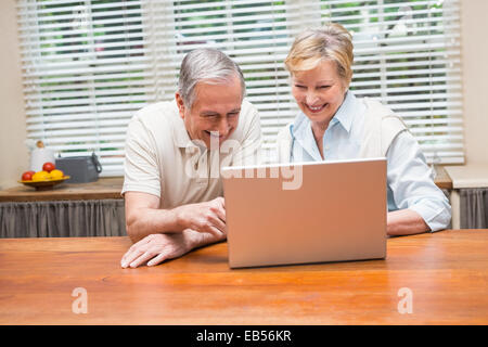 Senior couple using the laptop together Stock Photo