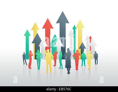 Business people with arrows pointing up Stock Vector