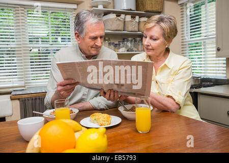 Senior couple having breakfast together Stock Photo