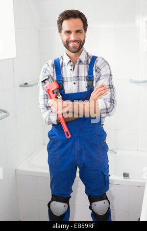 Plumber smiling at the camera Stock Photo
