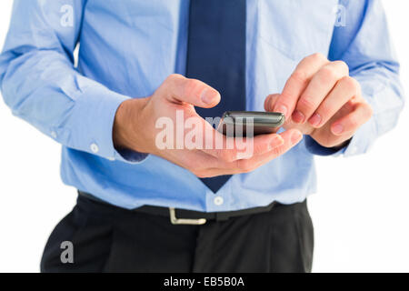 Close up of a businessman using a smartphone Stock Photo