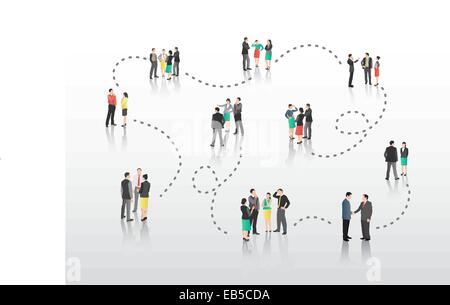 Business people with connecting lines Stock Vector