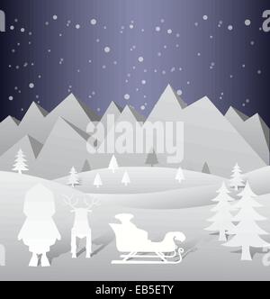 Christmas vector with cute characters Stock Vector