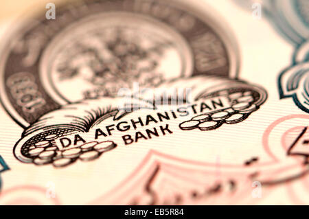 Afghan banknote - the Bank of Afghanistan Stock Photo
