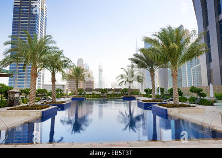 The swimming pool in luxury hotel, Dubai, UAE Stock Photo