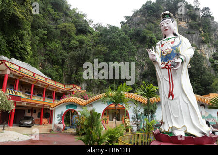 Lady of the Lily sculpture at Ling Sen Tong temple near Ipoh, Malaysia. Stock Photo