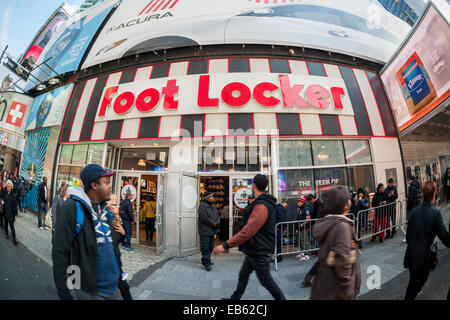 A Foot Locker store in Times Square in New York is seen on Sunday ...