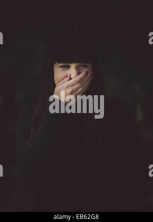 a dark session in a forest Stock Photo