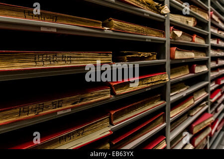 Tuscaloosa, Alabama, USA. 26th Nov, 2014. Racks of archival material await study by researchers at the Paul W. Bryant Museum on the campus of the University of Alabama. The museum honors the history of football at the school, with special emphasis on the legendary coach, Paul ''Bear'' Bryant. The 2014 Iron Bowl Game will be played at Bryant-Denny Stadium in Tuscaloosa on November 29 against Auburn University. © Brian Cahn/ZUMA Wire/Alamy Live News