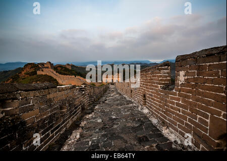 The morning in Great Wall of JinShanling, Hebei of China Stock Photo