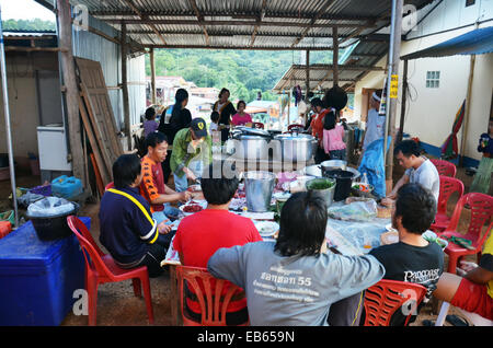 Hmong or Mong people join married party at Village House of Phu Hin Rong Kla National Parkin Petchabun, Thailand Stock Photo