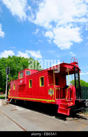 Red Caboose Historic Passenger Train Depot Huntsville Alabama AL US USA Stock Photo