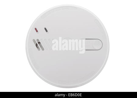 Smoke detector alarm on white background Stock Photo