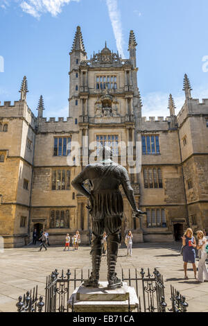 The Tower of the Five Orders in the Schools Quadrangle of the Bodleian Library, Oxford University Stock Photo