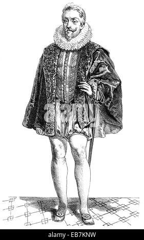 Ferdinand II, 1578 - 1637, Holy Roman Emperor, King of Bohemia and Hungary, House of Habsburg, Ferdinand II. , 1578 - 1637, Kais Stock Photo