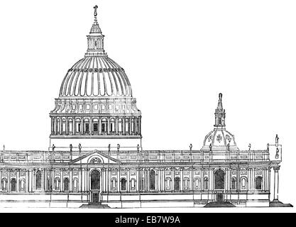 Sir Christopher Michael Wren's first design for St Paul's Cathedral, London, England, United Kingdom, Europe, Stock Photo