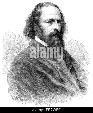Alfred Tennyson, 1st Baron Tennyson, 1809 - 1892, a British poet of the Victorian era, Alfred Tennyson, 1. Baron Tennyson, 1809 Stock Photo