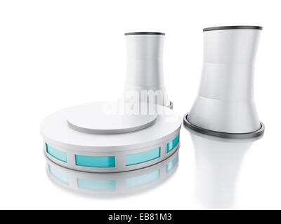 image of 3d renderer illustration. Nuclear power plant. isolated white background Stock Photo